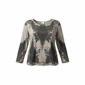 Avenue Woman’s Boho Style  Patterned Long Sleeve Top